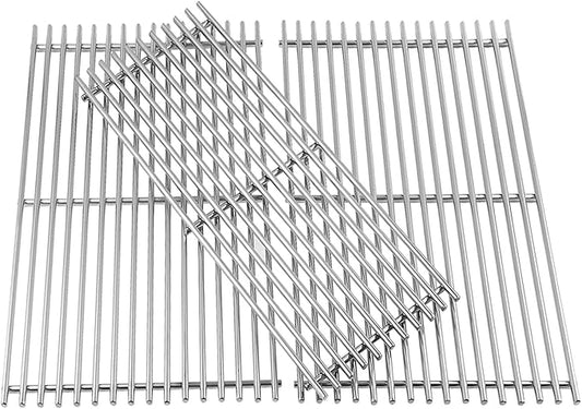 7MM Solid Stainless Steel Cooking Grates Replacement Parts for Weber Summit 600 Series Summit E/S 640 650 660 670 Gas Grills with a Smoker Box, Compatible Parts for Weber 67552
