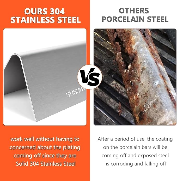 QuliMetal SUS304 7635 Flavorizer Bars for Weber Spirit E210, E220, S210, S215, Spirit 200 & GS4 Spirit II E210, Spirit II E220 Gas Grills with Front Control, 15.3" Flavorizer Bars for Weber 67045