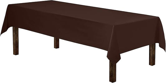 Gee Di Moda Rectangle Tablecloth - 60 x 126 Inch Chocolate Table Cloth for 8 Foot Rectangle Tables - Heavy Duty Washable Fabric - for Holiday Party, Dinner, Weddings, Baby Shower & Events