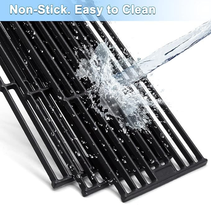 Adviace Grill Grates for Char Griller 5050, 5650, 2121, 3001, 5072, 2123, 2828, 3072, 3030, 4000, King Griller 3008, 5252, 19 3/4 Inch Cast Iron Grate Grid for Char-Griller 5050 Replacement Parts.