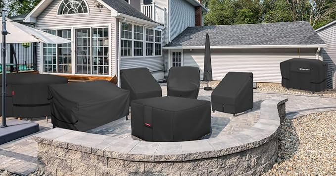 Porch Shield Fire Pit Cover - Waterproof 600D Heavy Duty Fade Resistant Square Patio Fire Pit Table Cover Black - 36 x 36 inch