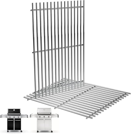 Genesis 300 310 330 Grill Grates for Weber Genesis 3 Burner E330 E310 S310 E320 S330 S320 EP330 EP310 Grill Replacement Parts, 19.5 inch SUS 304 Stainless Steel Grates for Weber 7528 7524 (2007-2016)