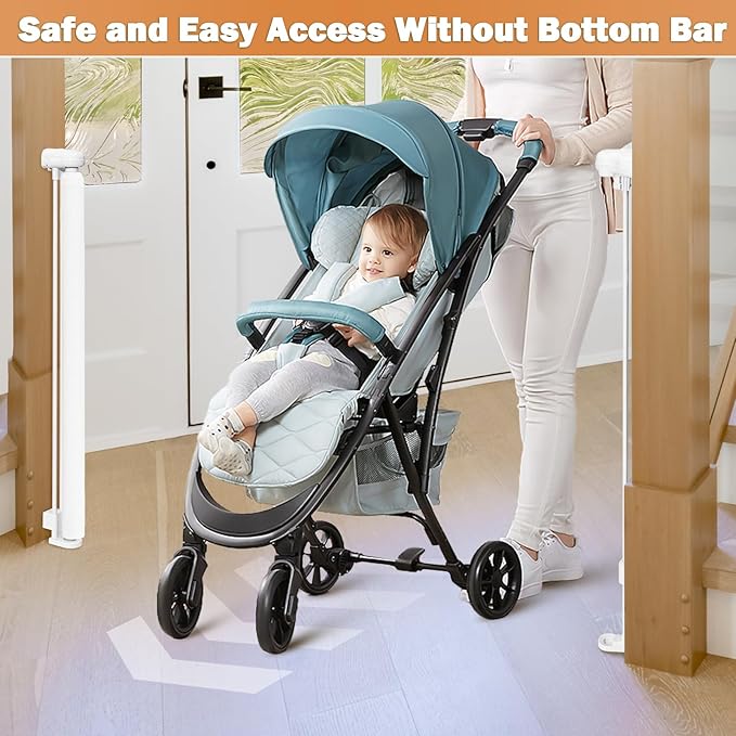 Retractable Baby Gates Dog Gate for Stairs, 55" Wide Mesh Baby Gate Pet Gate for The House, 34" Tall Child Safety Gates for Doorways, Hallways, Deck, Porch, Indoor, Outdoor