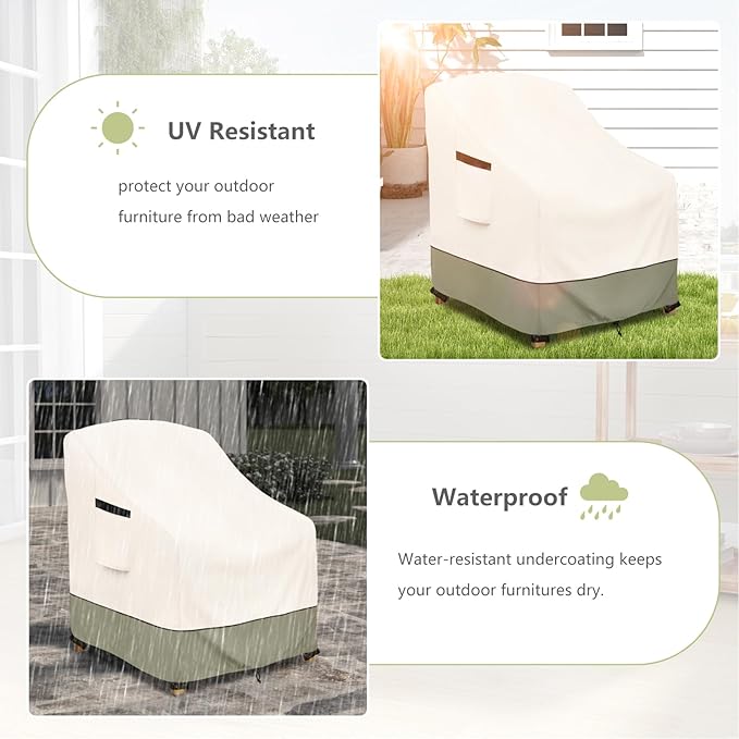 Outdoor Chair Covers 4 Pack 37 W x 40 D x 36 H inches,600D Heavy Duty Waterproof Adirondack Chair Cover,Outdoor Furniture Covers for Lawn/Garden Chiar