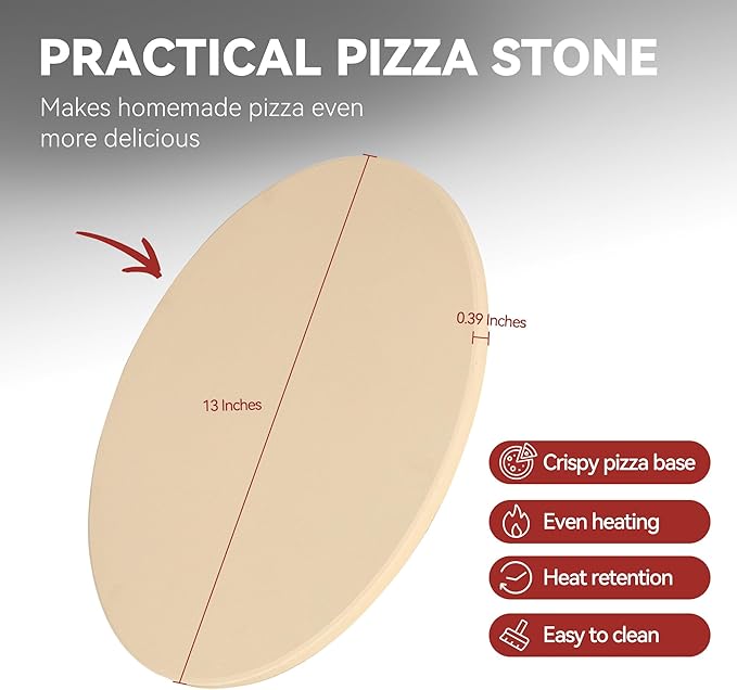 Outdoor Pizza Oven with 13-Inch Pizza Stone, 13,000 BTU, Portable Propane Gas Pizza Maker with Collapsible Legs for Backyard, Outdoor, Handmade Pizza, Black, GP1301-SC