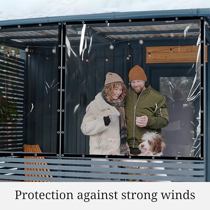 Covers & all Clear Tarp Heavy Duty Waterproof, 20mil Clear Tarp with Grommets, Outdoor Tarp for Patio Covers, Porch Screens, Greenhouses, Chicken Coop (8' H x 10' W Feet), Indoor or Outdoor Use
