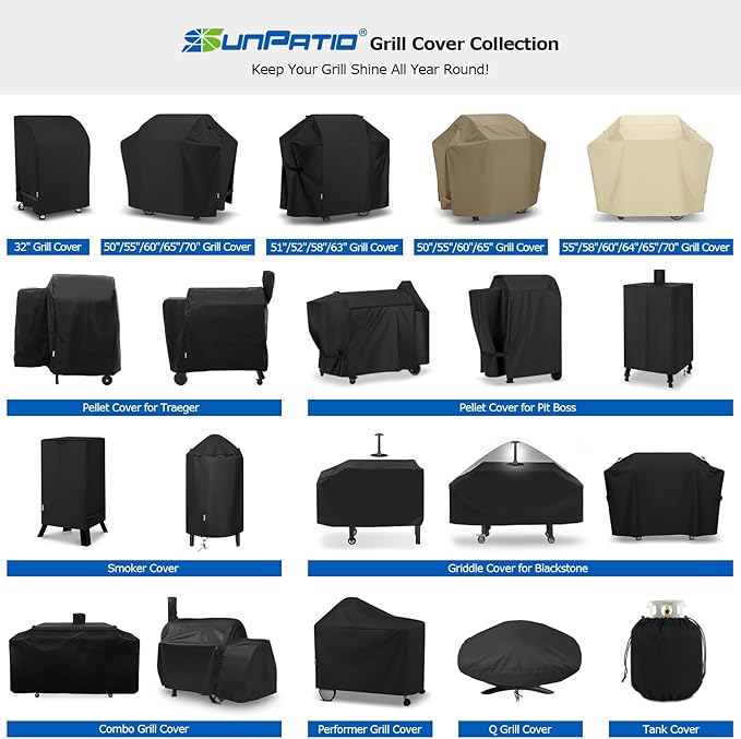 SunPatio BBQ Grill Cover for Outdoor Grill 65 Inch, Heavy Duty Waterproof Barbecue Cover with Sealed Seam, FadeStop All Weather Protection Compatible for Weber CharBroil Nexgrill and More, Taupe
