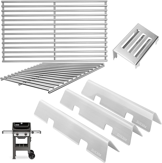 GS4 Spirit 2 Grill Parts for Weber GS4 Spirit II 200 SER, Replacement Parts for Weber GS4 Spirit 2 Flavorizer Bars/Flame Covers 7635 67045 68842, Webber Grill Grates 7637 64815 & Heat Deflector 67060
