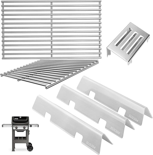 GS4 Spirit 2 Grill Parts for Weber GS4 Spirit II 200 SER, Replacement Parts for Weber GS4 Spirit 2 Flavorizer Bars/Flame Covers 7635 67045 68842, Webber Grill Grates 7637 64815 & Heat Deflector 67060