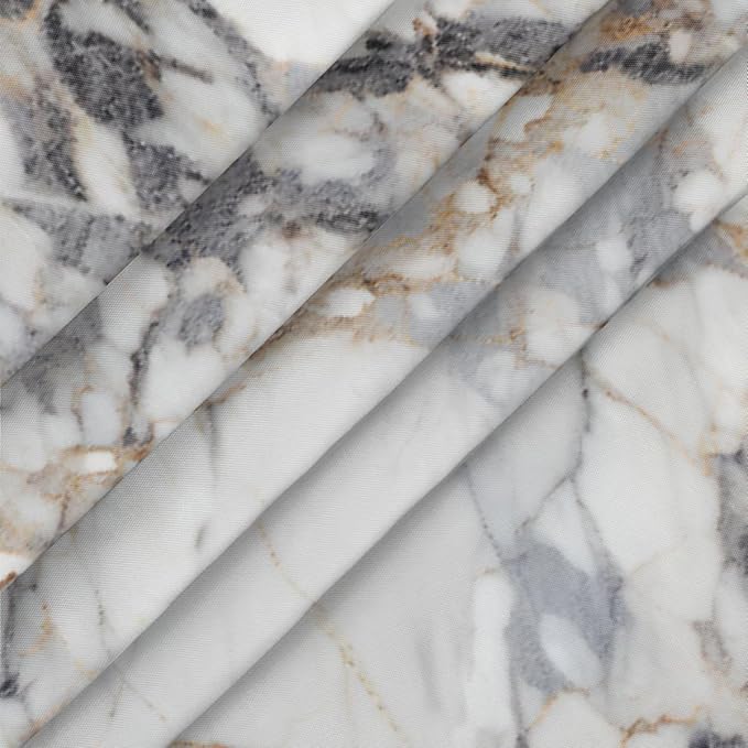 Natural Marble Texture Round Table Cloth Cover, Elastic Edge Waterproof Wipeable Tablecloths 45"-56" Polyester Tablecloth for Party Restaurant Banquet Holiday Camping Outdoor Picnic