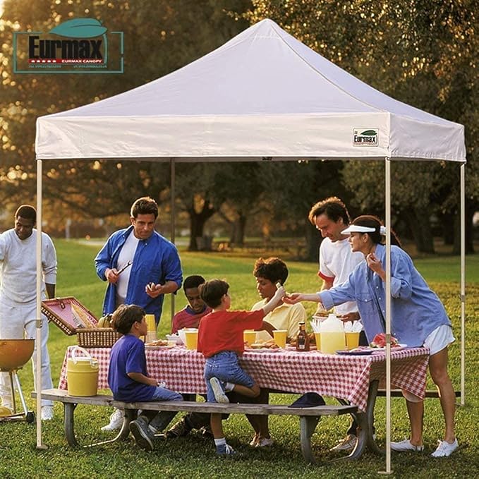 Eurmax USA Pop Up Canopy Top Gazebo Tent Cover Replacement Top Only,Bonus 4PC Pack Weight Bag (10x15, Purple)