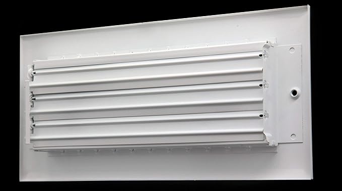10"w X 8"h Adjustable AIR Supply Diffuser - HVAC Vent Cover Sidewall or Ceiling - Grille Register - High Airflow - White [Outer Dimensions: 11.75"w X 9.75"h]
