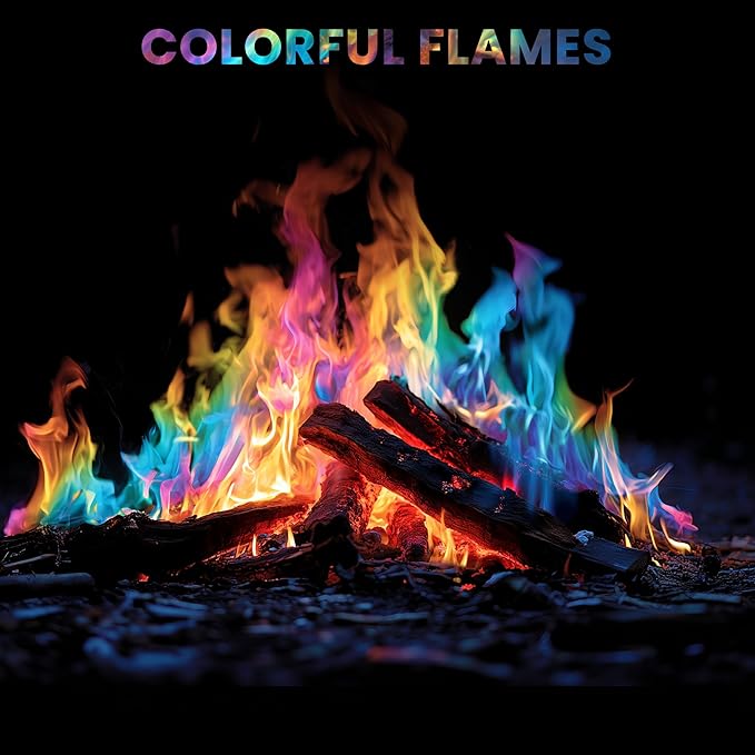 Magical Flames Fire Color Packets (Ultimate 25 Pack), Vibrant Multi-Color Fire for Fire Pits, Campfires, Bonfires & Fireplaces - Camping Essentials & Outdoor Party Accessories