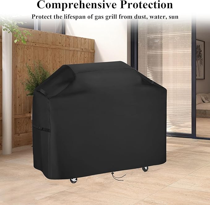 Flat Top Grill Cover for Royal Gourmet PD4001 4 Burner Propane Gas Griddle, Outdoor Griddle Grill Cover Waterproof Gas Flat Top Grill Cover - 56" L×25" W×37" H, Black