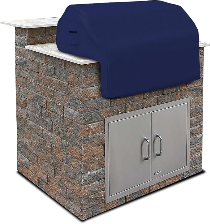 Covers & all Built-in Outdoor Grill Cover, Durable 12 Oz Waterproof Cover Max Material with Air Pocket & Elastic for Snug Fit (57" W x 27" D x 26" H Inches, Blue)