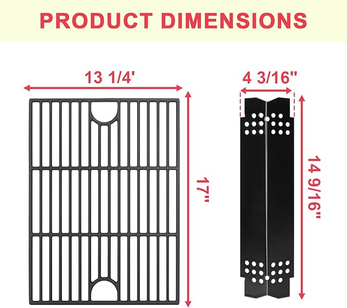 DcYourHome Replacement Parts Kit for Nexgrill 5 Burner 720-0888N 720-0888A 720-0888 Parts, Grill Grates Heat Plates for Nexgrill 4 Burner 720-0830H 720-0830A 730-0830H 720-0783E Replacement Parts