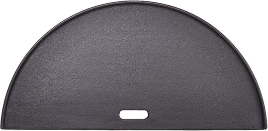 Kamado Joe Half-Moon Cast Iron Reversible Flat-Top Griddle with Smooth and Ribbed Surface for Classic Joe Charcoal Grill and Smokers in Black, Model KJ-HCIGRIDDLE