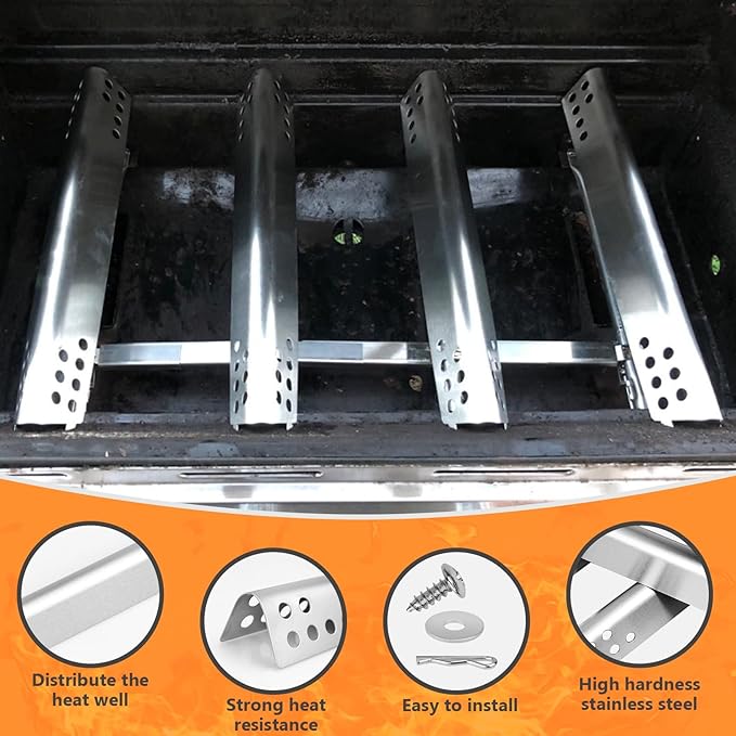 Hisencn Grill Replacement Parts for Charbroil Performance 463342119, 463332718, 463347017, 463335517, 463376419, Grill Parts for Char-Broil 4 Burner Grill 463377017, 463376017, 16.93 inch Heat Plate