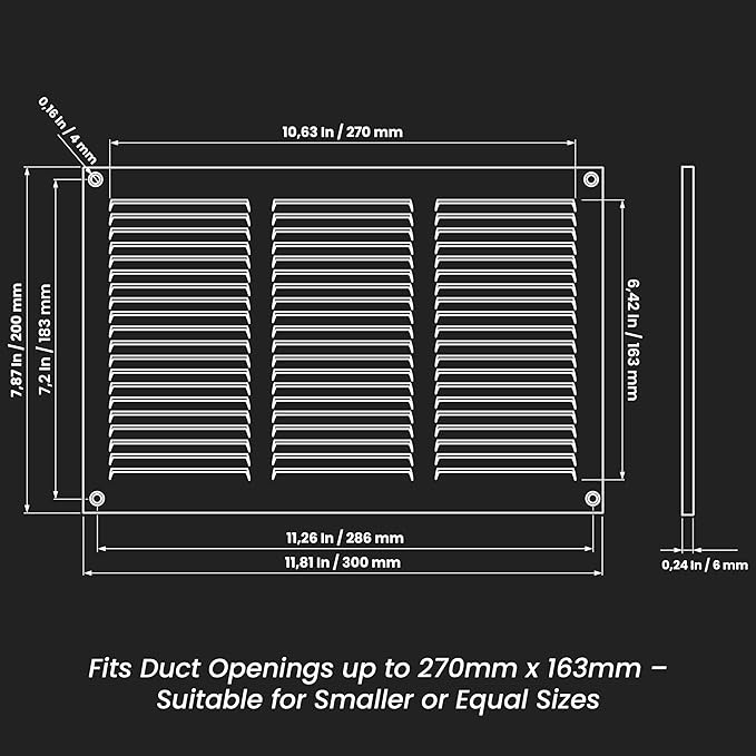 Repa Market 12x8 Inch Air Vent Cover/Galvanized Steel Louvered Grill Cover with Mesh Screen/Wall or Ceiling Vent/Durable Flush Mount HVAC Register for Indoor and Outdoor Ventilation