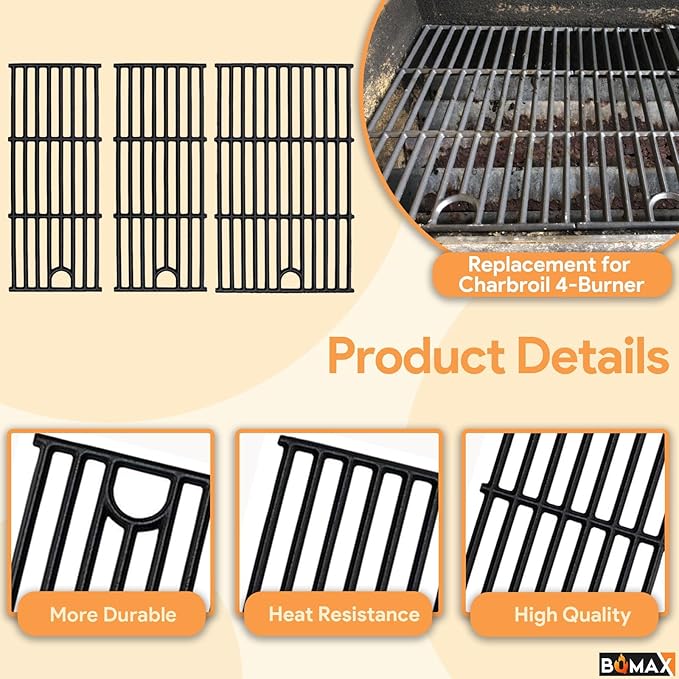 BQMAX 17 Inch Grill Parts Kit for Charbroil Performance 4 Burner Grill 463354021 463365522 463352521 463366022 463351221 G426-0005-W1, Cooking Grill Kit Replacement Parts for Charbroil Grill 4 Burner