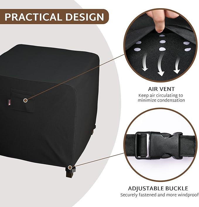 iBirdie Square Fire Pit Cover 40 x 40 inch Outdoor Waterproof and Weatherproof Heavy Duty 600D Patio Fireplaces Table Coffee Table Cover
