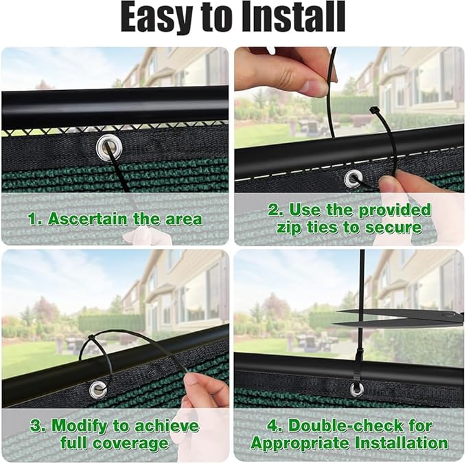 LITA 6' x 110' Garden Privacy Fence Screen Cover (HDPE) UV Protection Weather-Resistant Heavy Duty Shade Cover for Deck, Patio, Backyard, Outdoor Pool, Porch, Railing, Dark Green, Customizable