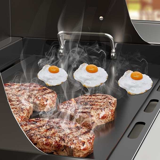 6787 Full Size Griddle Insert for Weber Spirit I & II 300 Series Gas Grills, Flat Top Grill Griddle Replacement for Weber GS4 Spirit 2 Grill Parts E310 S310 E320 S320 Grills, Carbon Steel
