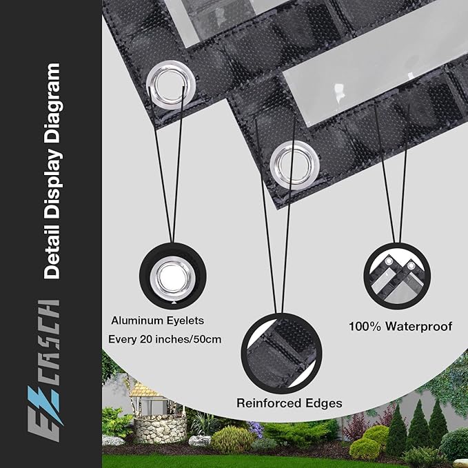Clear Tarp 10' x 16', 15 Oz Clear Vinyl PVC Tarp Waterproof Tarpaulin 100% Transparent PVC Tarps Upgrade to Double The Cold Resistance-Temperature from -5°F to 140°F