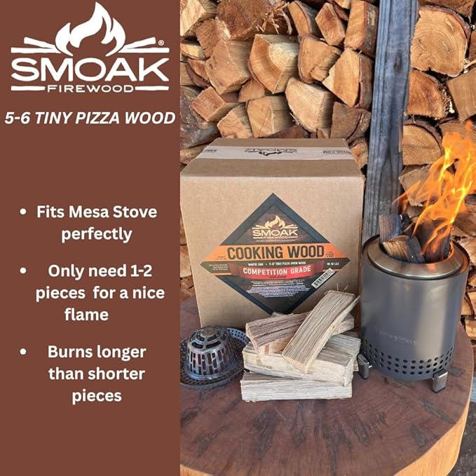 Smoak Firewood Cooking Wood Mini Splits - USDA Certified Kiln Dried (Hickory, 5-6in Tiny Pizza Oven Wood) for Portable Pizza ovens (729 Cubic Inches)