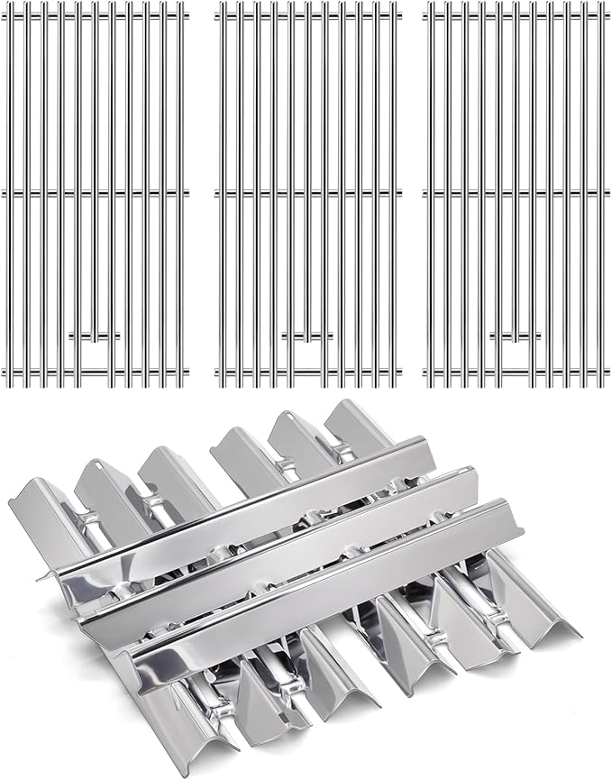 Hiorucet Grill Parts for Broil King 9468-54, 9468-57, 95693, 9864-54, 9864-57, 9868-54, 9868-57, 9868-74, Signet 320, Sovereign 20 70 90 90S, Grill Grates and Heat Plates for Broil King Gas Grill