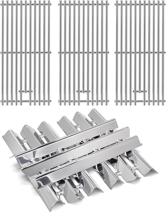 Hiorucet Grill Parts for Broil King 9468-54, 9468-57, 95693, 9864-54, 9864-57, 9868-54, 9868-57, 9868-74, Signet 320, Sovereign 20 70 90 90S, Grill Grates and Heat Plates for Broil King Gas Grill