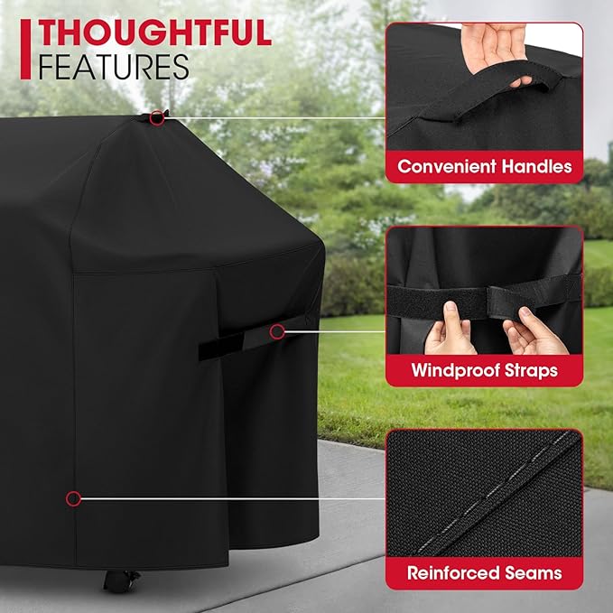 Unicook 52 Inch Grill Cover for Weber Spirit 200 and 300 Series, Gas BBQ Cover for Outdoor Grill, Heavy Duty Waterproof Fade Resistant, Compared to Weber 7106