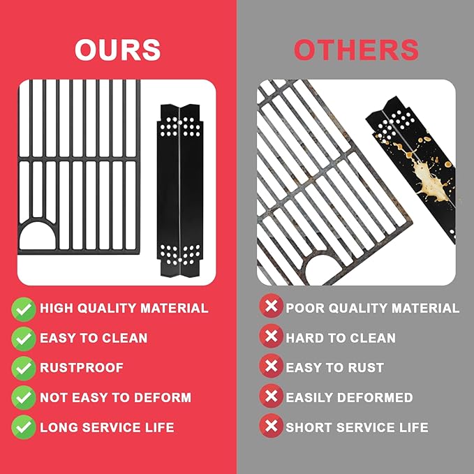 DcYourHome Replacement Parts Kit for Nexgrill 5 Burner 720-0888N 720-0888A 720-0888 Parts, Grill Grates Heat Plates for Nexgrill 4 Burner 720-0830H 720-0830A 730-0830H 720-0783E Replacement Parts