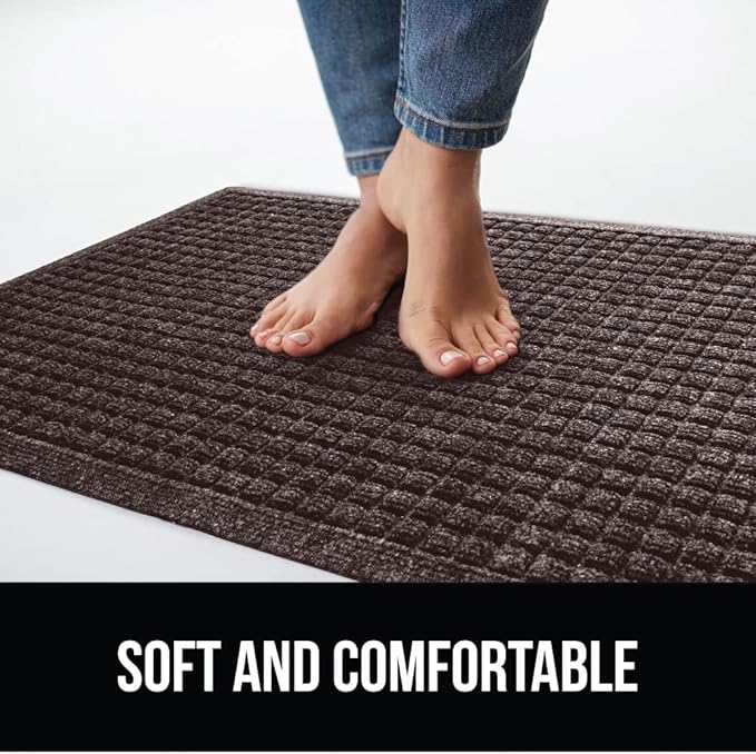 GORILLA GRIP Front Door Mat, 72x24, Indoor Outdoor Ultra Absorbent HydroAbsorb Doormat, Absorbs Up to 2.75 Cups of Water, Stain and Fade Resistant, Rubber Backing Doormats, Captures Dirt, Coffee