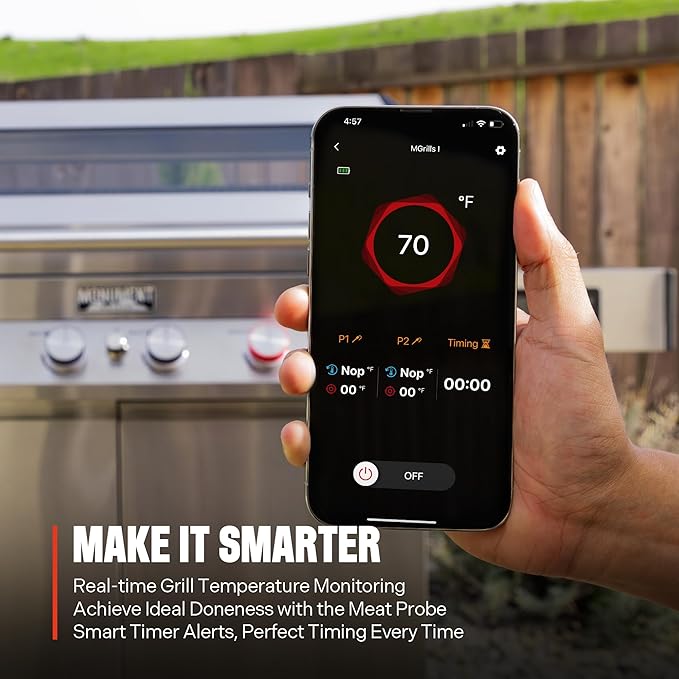 Monument Grills 6+1 Burner Smart Propane Gas Grill, Denali 605Pro Stainless Steel Grill 78,000 BTU Outdoor Barbecue with Side Burner, Flame Tamer, Cover, Rotisserie