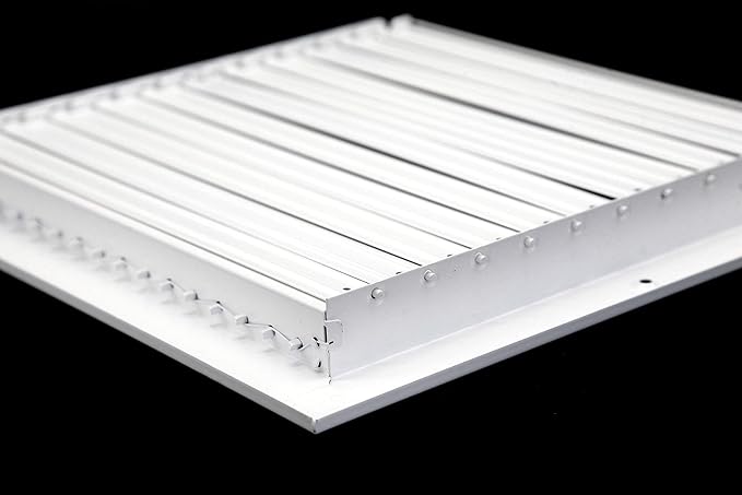 24" X 24" ADJUSTABLE AIR SUPPLY DIFFUSER - HVAC Vent Cover Sidewall or Ceiling - Grille Register - High Airflow - White [Outer Dimensions: 25.75"w X 25.75"h]