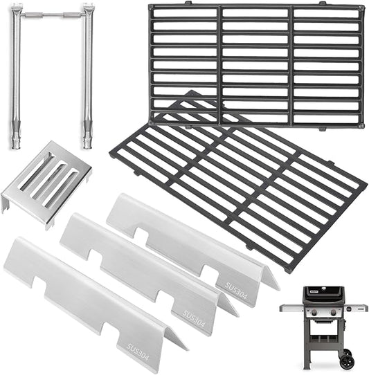 GS4 Spirit 2 Grill Parts for Weber Grill Parts Spirit II 200 SER, Replacement for Weber GS4 Spirit 2 Flavorizer Bars 7635 67045 68842, 67060 Heat Deflector, 7637 Grates, 67024 69785 67102 Burner Tubes