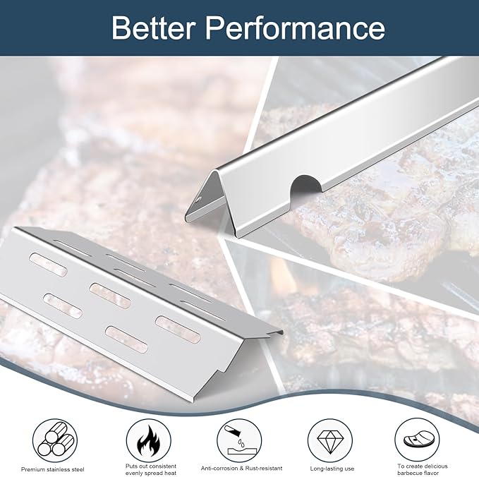 Flavorizer Bars and Heat Deflectors for Weber Genesis II 300/LX 300, GS4 Genesis ii E-310 ii E-315 ii E/S335 ii se-335 Grill (304 Stainless Steel, 66032 * 5+ES/410 * 3)