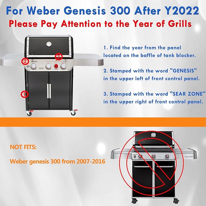 66095 66032 Genesis II E-310 Replacement Parts for Weber Genesis II 300 Grates Flavorizer Bars Heat Deflectors II E310 II E-330 II E-335 II E-315 II S-310 II SE-310 Genesis 2 Grill Parts