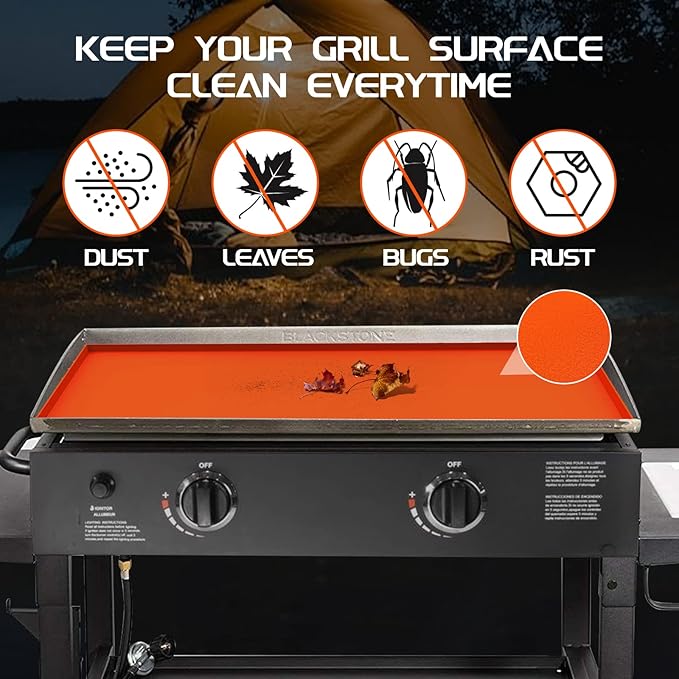Silicone Griddle Mat for Blackstone 28 in(Not fit 28XL/Pro), Heavy Duty Food Grade Silicone Griddle Cover, Griddle Accessories for Blackstone Grill, All Season Protective Cover (Orange)