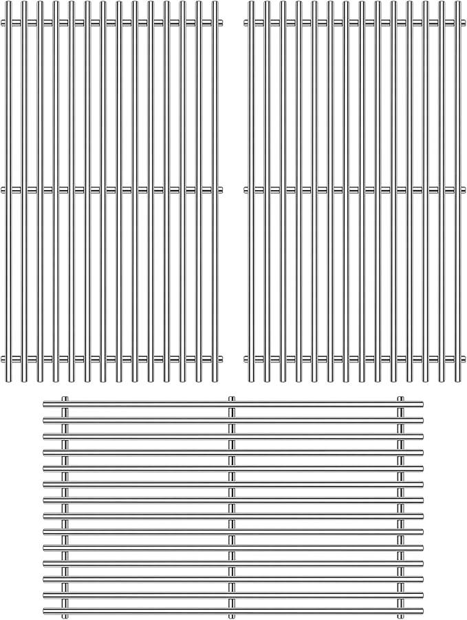 Grill Grates Parts for Weber Genesis II E-410, Weber Grill Parts Genesis 2 S-410, E/S-415, E/S-435, LX E/S-440, 66089, 66097, Flavorizer Bars Grids BBQ Grill Replacement Accessories 18 Inch