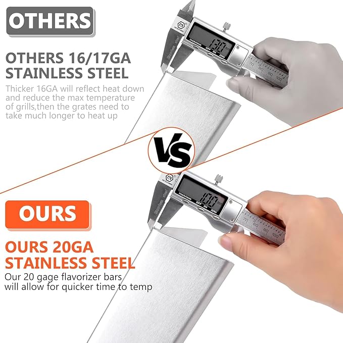 QuliMetal SUS304 7635 Flavorizer Bars for Weber Spirit E210, E220, S210, S215, Spirit 200 & GS4 Spirit II E210, Spirit II E220 Gas Grills with Front Control, 15.3" Flavorizer Bars for Weber 67045