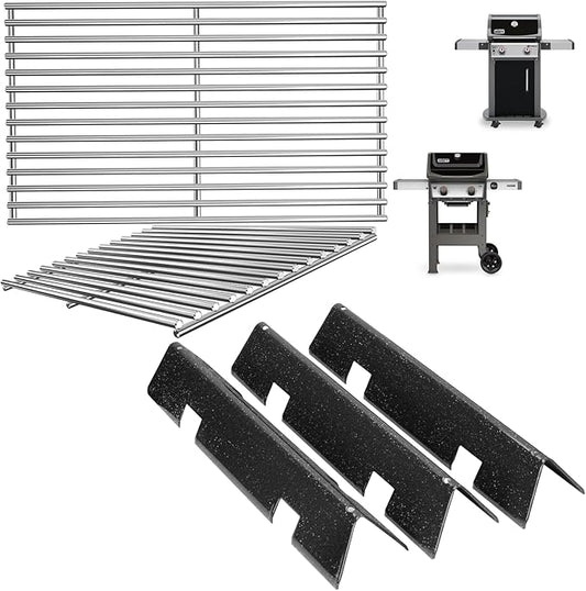 Grill Parts for Weber Spirit 2 Parts GS4 Spirit II & I E210 S210 E220 S220, GS4 Replacement for Weber Spirit 2 Stainless Steel Grates 7637 64815, Flavorizer Bars 7635 67045 69796 for Weber Grill Parts