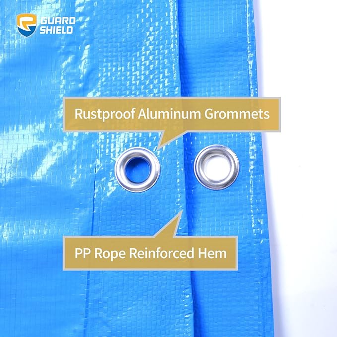 GUARD SHIELD Blue Tarp Waterproof 20x25 Feet Medium Duty All Purpose Poly Tarps Cover 7mil