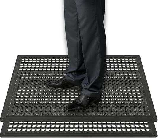 BESEA 2Pack Rubber Floor Mats 36 x 60 Inch – Heavy Duty Outdoor Door Mats with Non-Slip Mesh Design, Weatherproof Garage Floor Mat, Kitchen Floor Mat for Wet or Slippery Areas
