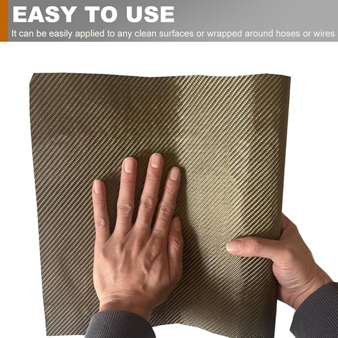 Titanium Thermal Barrier Adhesive Backed Heat Blanket Heat Shield Mat 12'' X 47'' for wall behind grill, fireplace kitchen cabinet 2500 Degrees Fire Pit Mat Fireproof Grill Pad
