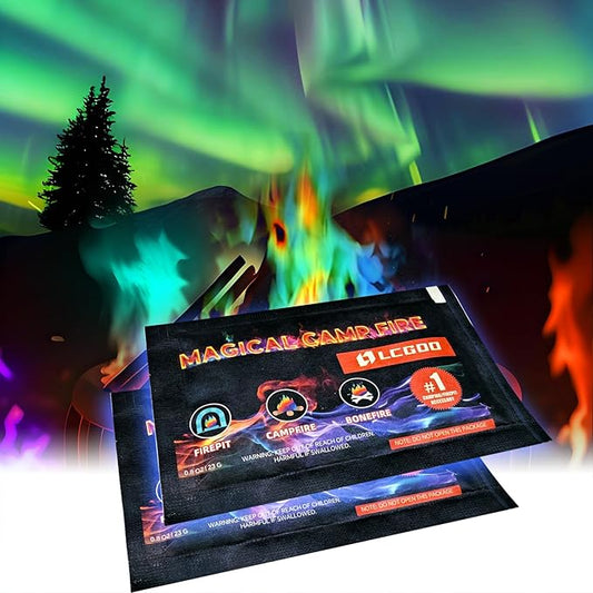 Color Flame Crystals for Fire Pits & Campfires - Fire Color Changing Packets for Outdoor Fireplaces, Bonfire, Wood Fire Pits - Creates Vibrant Magical Blue, Green, Purple Flames