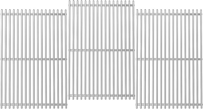 18.7" Cooking Grates for Weber Genesis GS4 Genesis II E-410, E-415, E-435, Genesis II LX E-440 Series Gas Grills, Heavy Duty Stainless Steel Grill Grates for Weber 66089 66097
