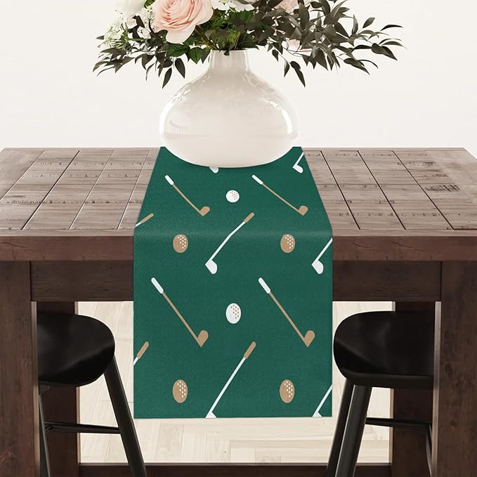 Golf Club Golf Ball Table Runner Kitchen Dining Table Runner 13*48in Table Center Decor for Indoor Outdoor Home Holiday Party