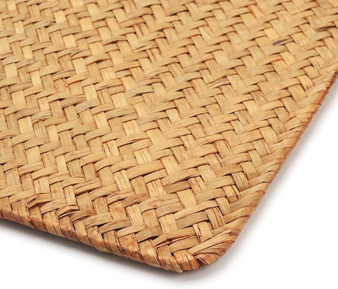 10 Pack Rectangular Woven Placemats, Rattan Wicker Table Mats, 17" x 12", Natural Seagrass Place Mats for Dining Table